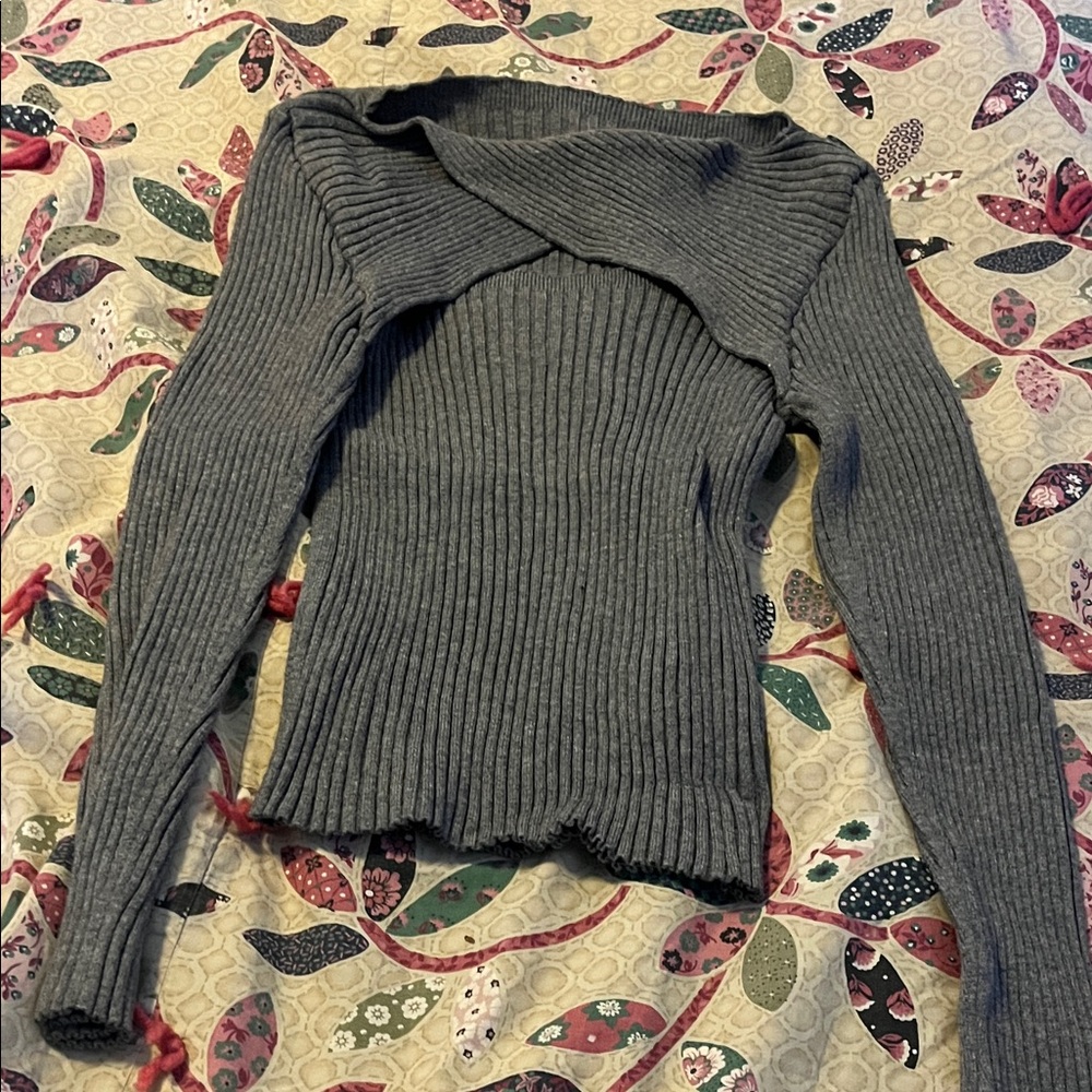 SHEIN Charcoal Ribbed Women's Sweater